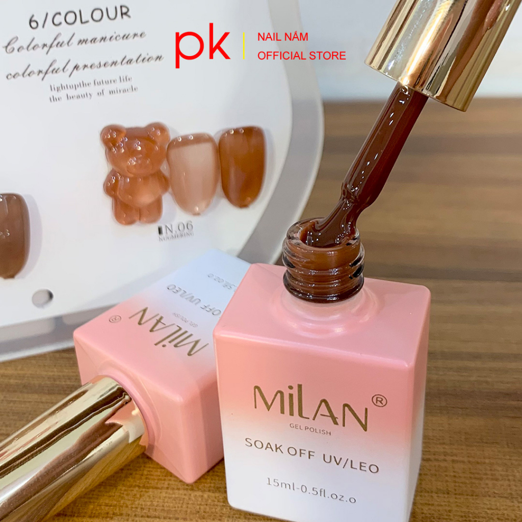 Set sơn gel 6 màu thạch MiLan tặng kèm bảng màu