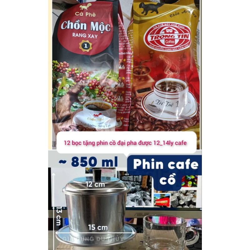HÀNG THẬT 100%(15 bọc tặng phin trị giá 85k pha 8-12ly) 1 túi 500G cafe pha phin chồn mộc số 1 và trọng tín loại ngon
