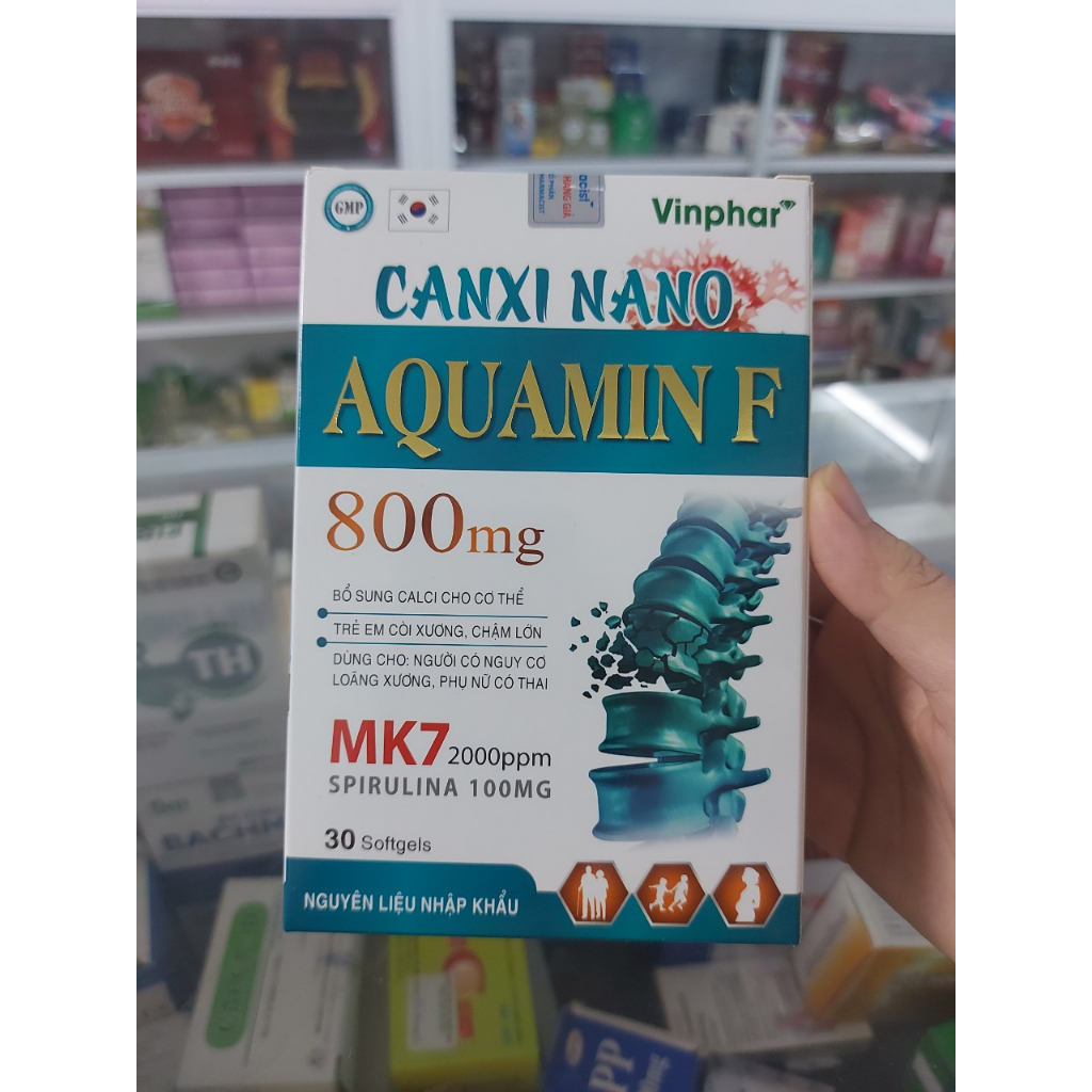 CANXI NANO AQUAMIN F - GIÚP BỔ SUNG CANXI CHO CƠ THỂ, PHÁT TRIỂN CHIỀU CAO, PHÒNG NGỪA LOÃNG XƯƠNG (HỘP 30 VIÊN)