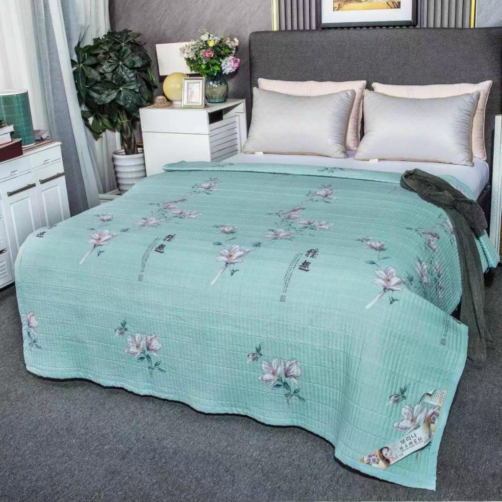 Chăn cotton đũi hữu cơ xơ đậu nành kích thước 180x220cm chính hãng Phòng Ngủ Xanh có túi đựng sang trọng