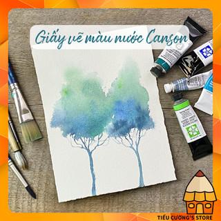 Xấp 10 tờ Giấy vẽ màu nước chuyên nghiệp Canson 110gsm và 220gsm