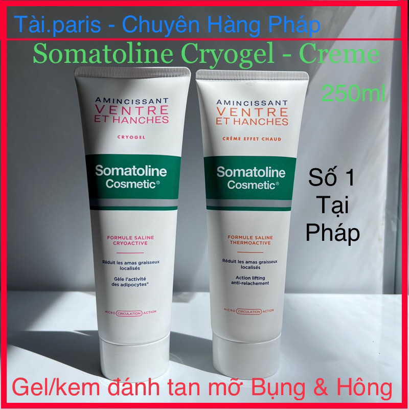 (Hiệu quả sau 7 ngày) Kem Gel giúp tan mỡ Bụng Và Hông Somatoline Cryogel 250ml