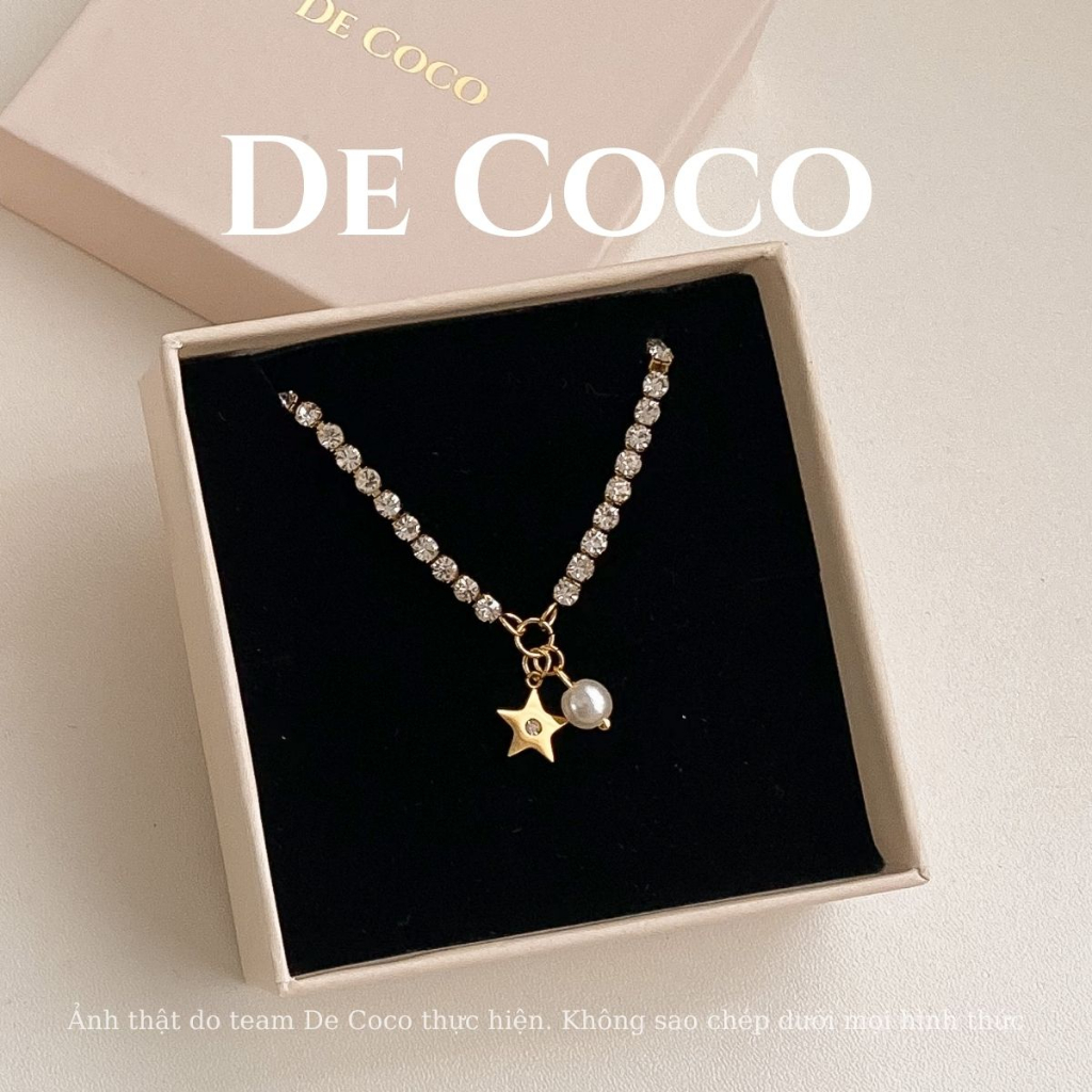 Vòng tay nữ De Coco Stella dây đính đá mặt ngôi sao rơi (kèm Túi giấy + Hộp + Thiệp)