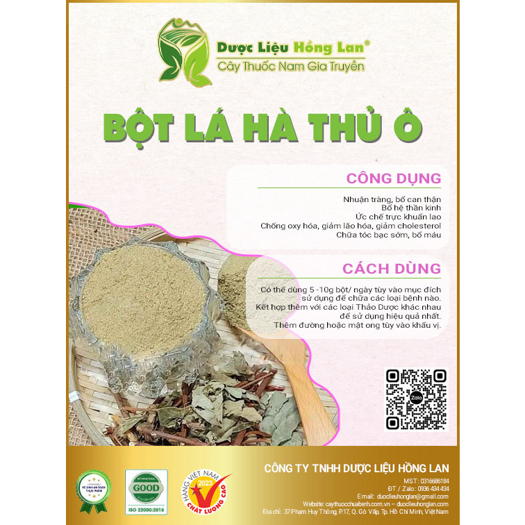 ✅ Bột Lá Hà Thủ Ô nguyên chất (Bột thảo mộc không pha chộn tạp chất, đã sao thơm, không chất bảo quản)