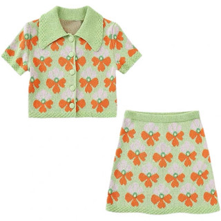 Set len dệt kim thêu hoạ tiết zara xuất dư