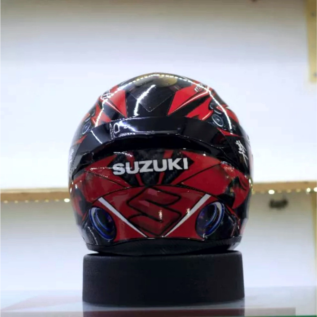 Tem dán mũ bảo hiểm fullface - SUZUKI - đỏ - 39