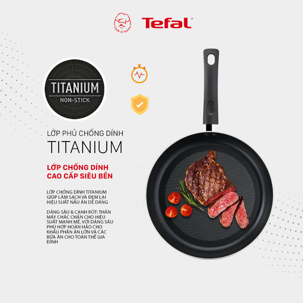 Chảo chống dính Tefal Day By Day dùng cho bếp từ size 24cm - Bảo hành 2 năm