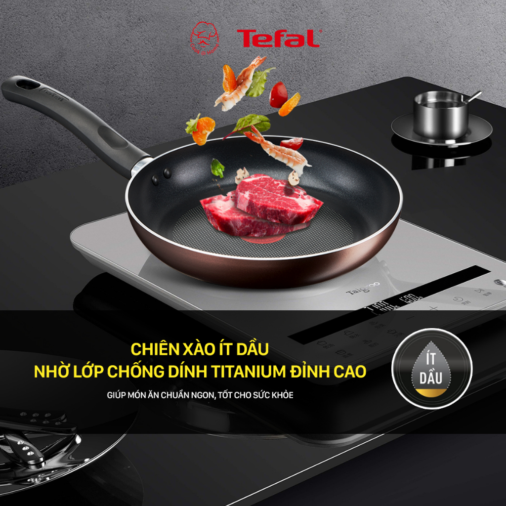 Chảo chống dính Tefal Day By Day dùng cho bếp từ size 24cm - Bảo hành 2 năm