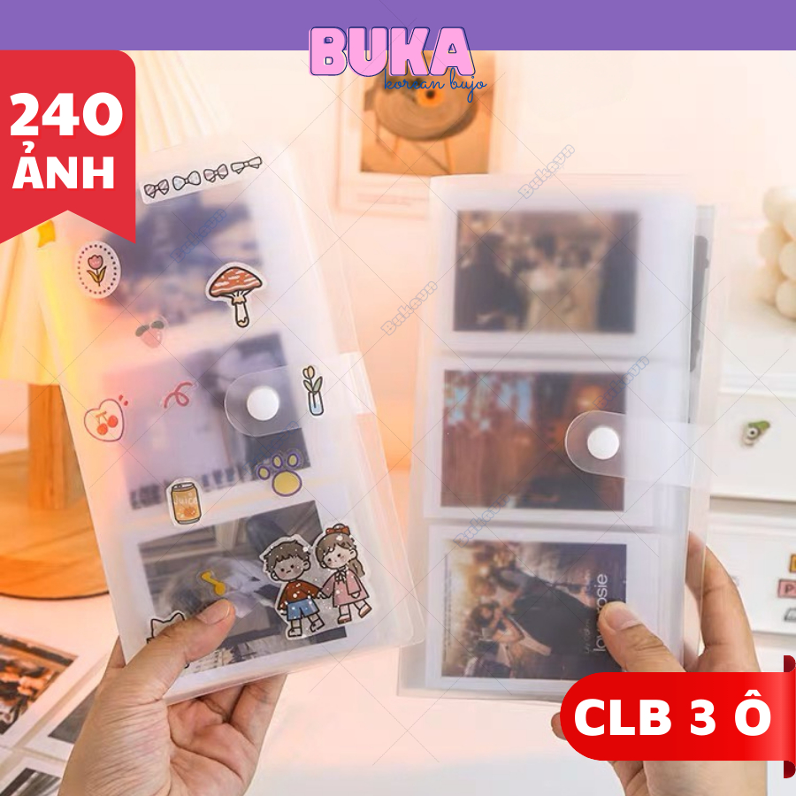 Sổ Đựng Lomo Card Buka Collect Book Đựng Ảnh Album Ảnh 240 Ô 60*90Mm Trong  Suốt Cúc Bấm Đựng Card Ảnh Thần Tượng | Kit Shopping