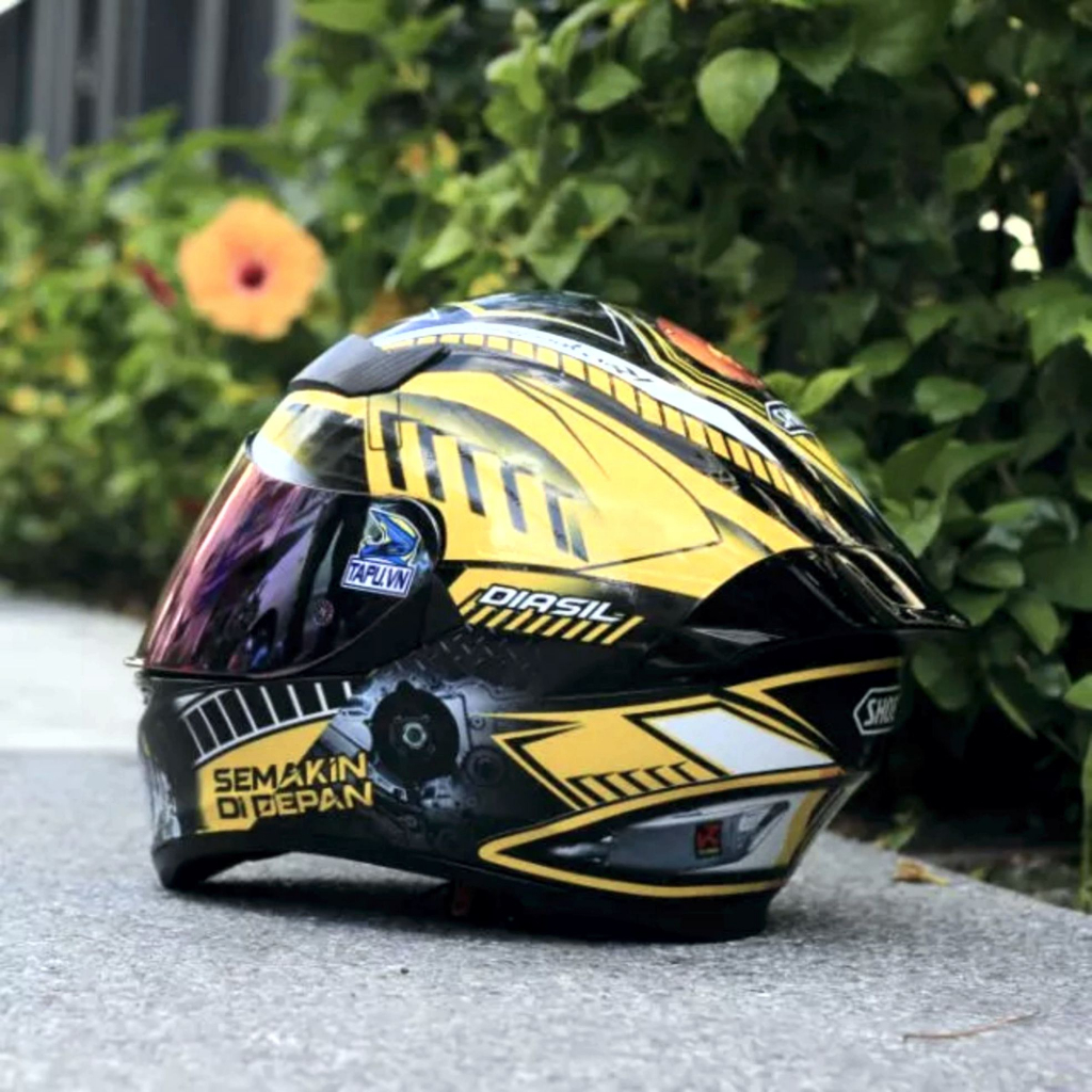 Tem dán mũ bảo hiểm fullface - SHOEI vàng - 41