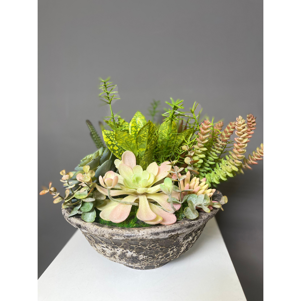 Chậu sen đá giả trang trí nhà cửa, bàn làm việc