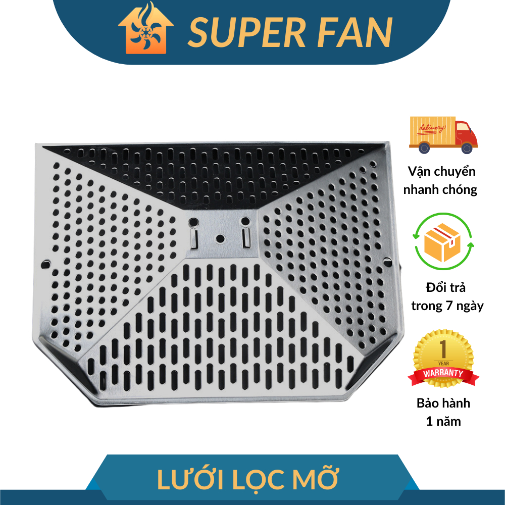 Lưới lọc máy hút mùi nhà bếp, lưới lọc mỡ quạt hút mùi bếp inox304 dạng phễu + cốc hứng