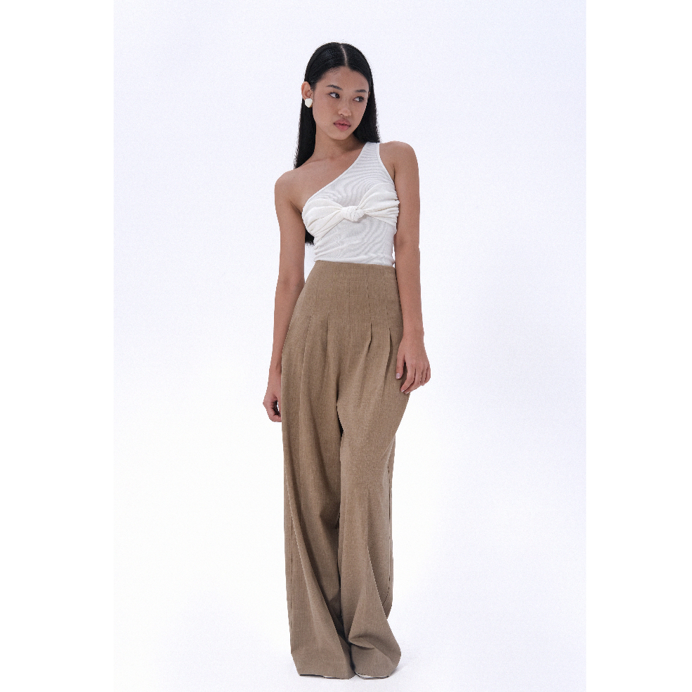 /ou'ba:d/ - QUẦN TÂY NÂU CÁT dáng suông ống rộng nữ, lưng cao chất vải mềm mại S/M/L/XL