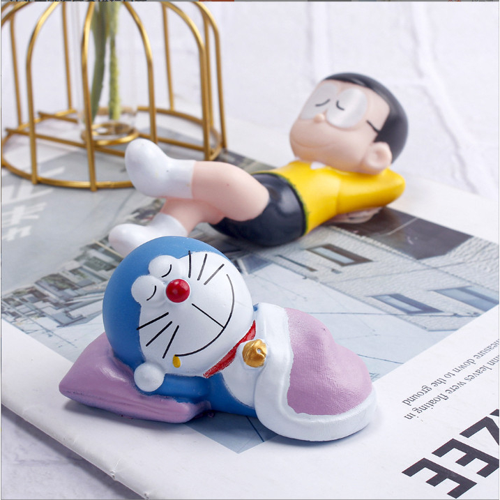 Decor bàn học mèo Doraemon, Nobita trang trí terrarium, trang trí bánh kem