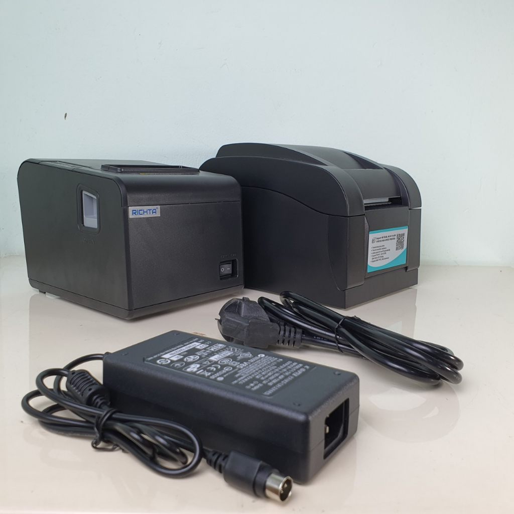 Dây nguồn máy in nhiệt, in bill, in tem 24V - 3A Jack tròn 3 chân Mới 100%