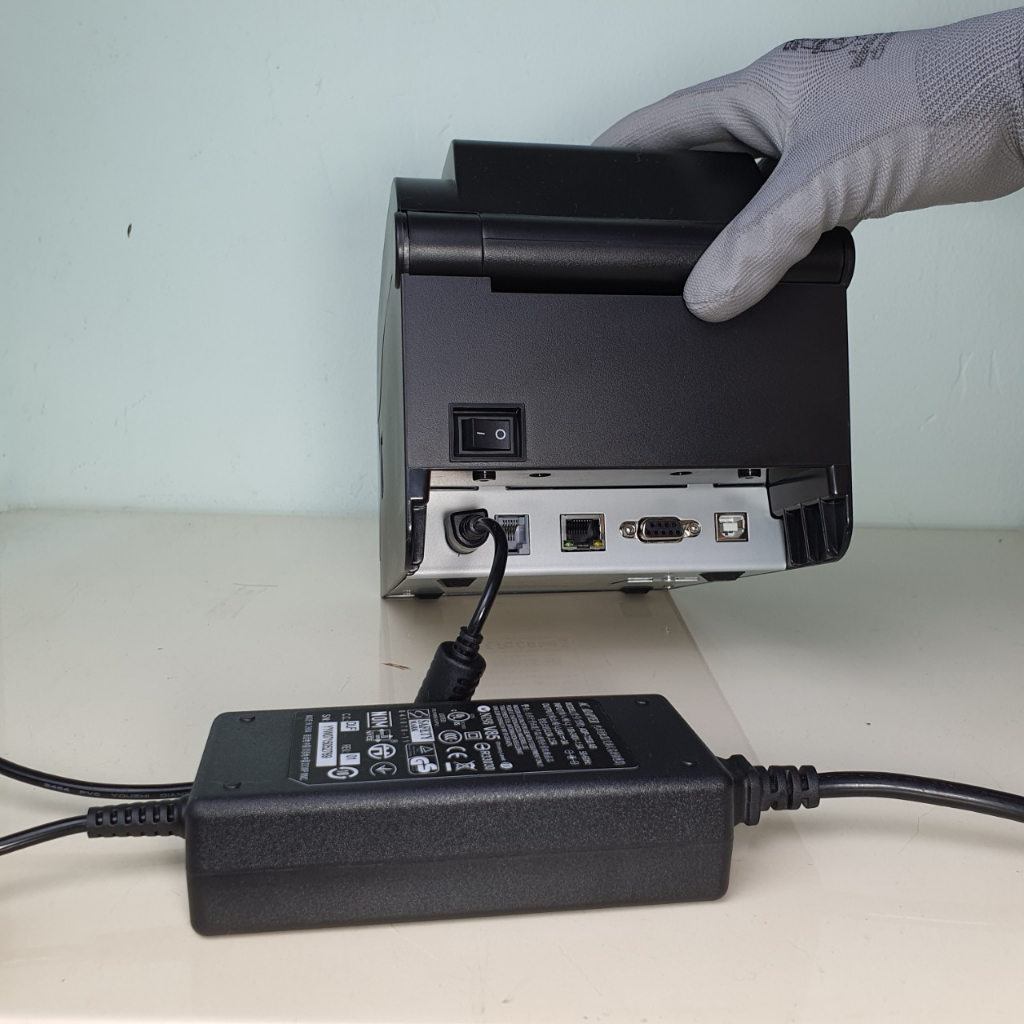 Dây nguồn máy in nhiệt, in bill, in tem 24V - 3A Jack tròn 3 chân Mới 100%