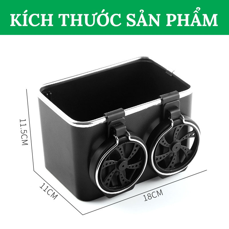Hộp Đựng Đồ Ô Tô Đa Năng Gắn Bệ Tỳ Tay – Có Khay Đựng Cốc Nước, Điện Thoại Và Giấy Ăn