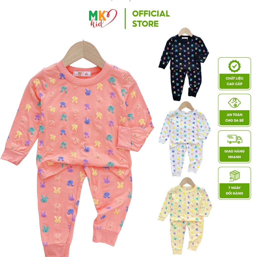 Đồ Bộ Mk Kid Cho Bé Trai Bé Gái 6-30kg, Chất Thun Lạnh Cao Cấp Với Họa Tiết Thỏ Dễ Thương cho bé