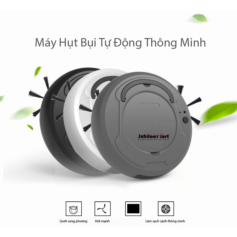 Robot hút bụi thông minh Jubilee Mart Chính Hãng, Máy hút bụi, lau nhà lực hút mạnh, cảm biến thông minh. Bảo hành 12T