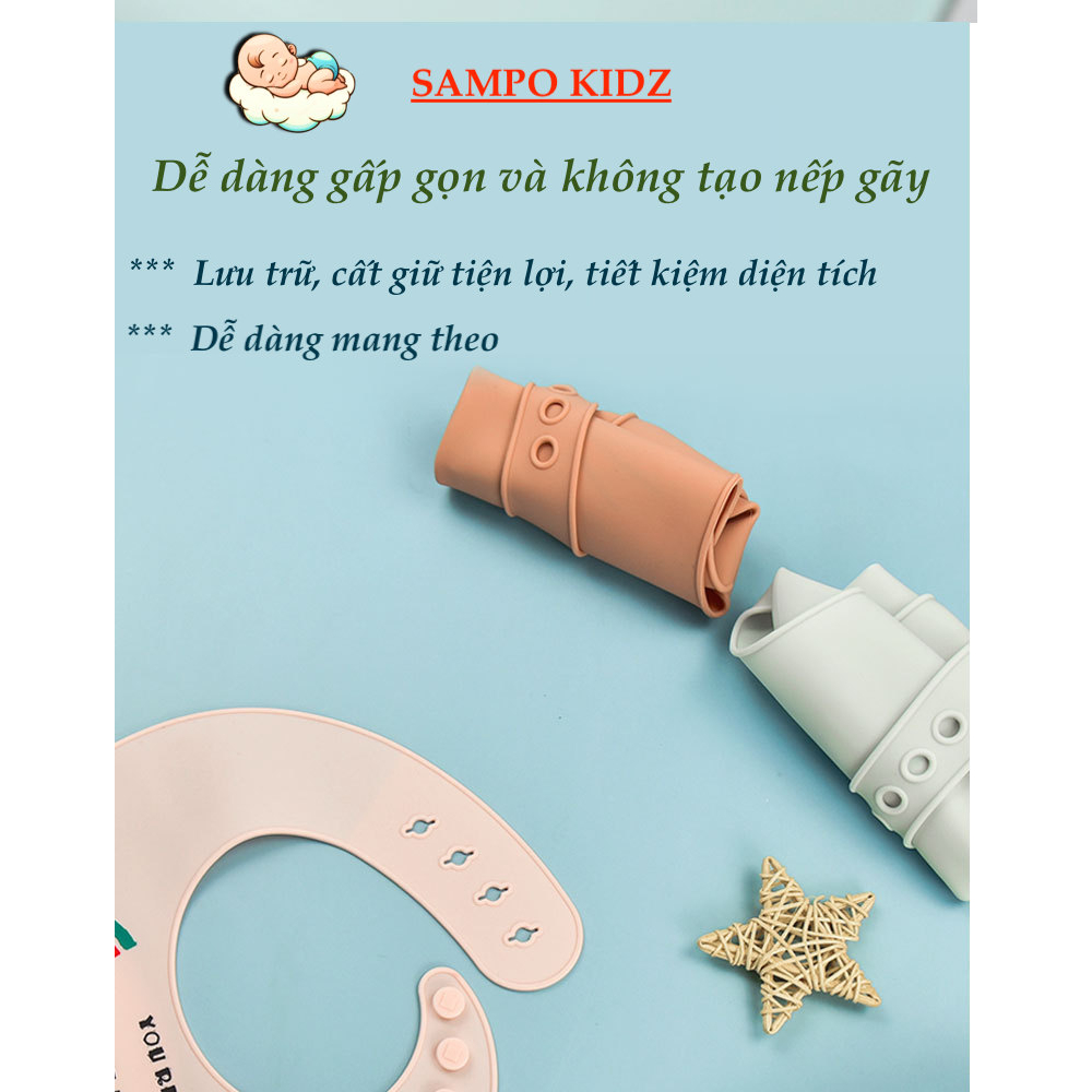 Yếm Ăn Dặm Cho Bé Silicone Có Máng chống thấm cao cấp hình thú siêu cute
