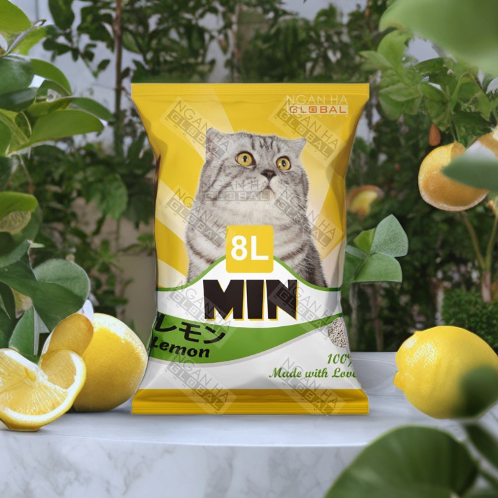 Cát vệ sinh cho mèo - Cát MIN 8L - Siêu khử mùi - Hàng chính hãng