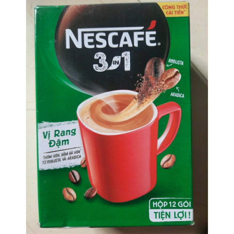 Cà phê Nescafe 3in1-đậm vị cà phê, hộp (204g/12gói*17g)