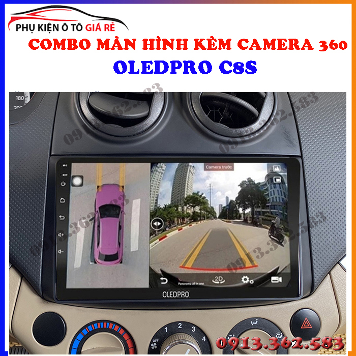 Combo màn hình liền camera 360 OLED C8S cho xe CHEVROLET AVEO - phụ tùng xe hơi, camera 360 xe hơi, phụ kiện trang trí ô