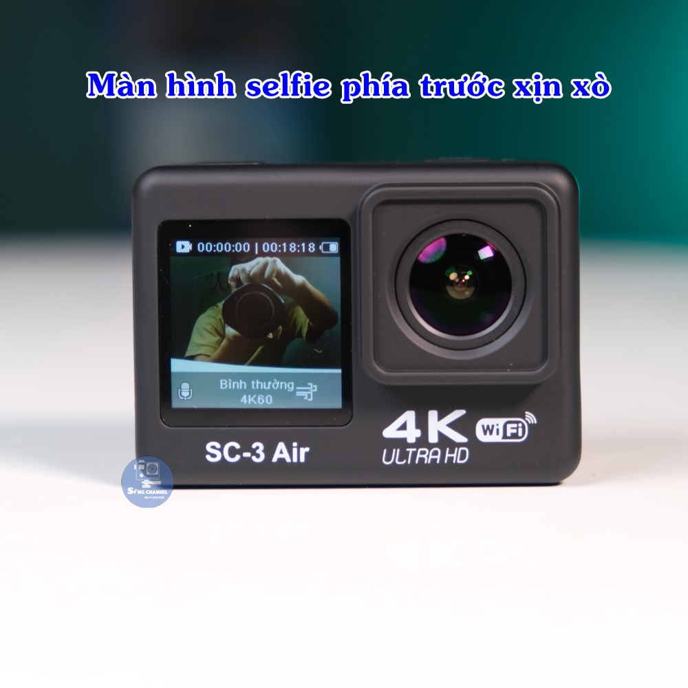 Camera Hành Động Giá Rẻ SC-3 Air - Chống Rung EIS - 4K/60FPS - Bảo Hành 15 Tháng - Tặng Pin và Sạc