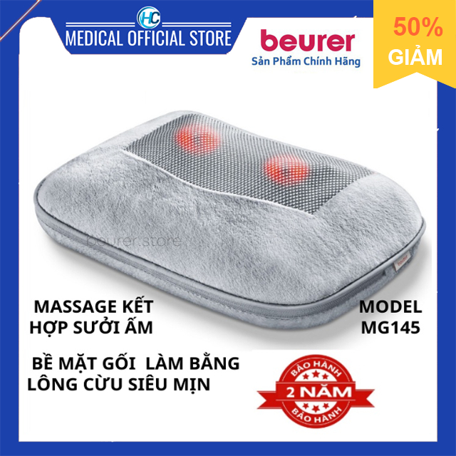 Gối Massage Hồng Ngoại Shiatsu Beurer MG145, mát xa cổ vai gáy giảm đau nhức thoái hóa xương khớp, c