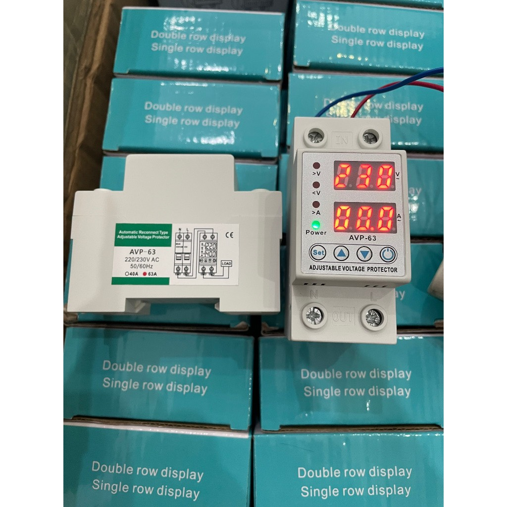 Rơ le bảo vệ dòng áp AVP-63 bảo vệ cao áp, thấp áp, quá dòng 63A 220/230VAC