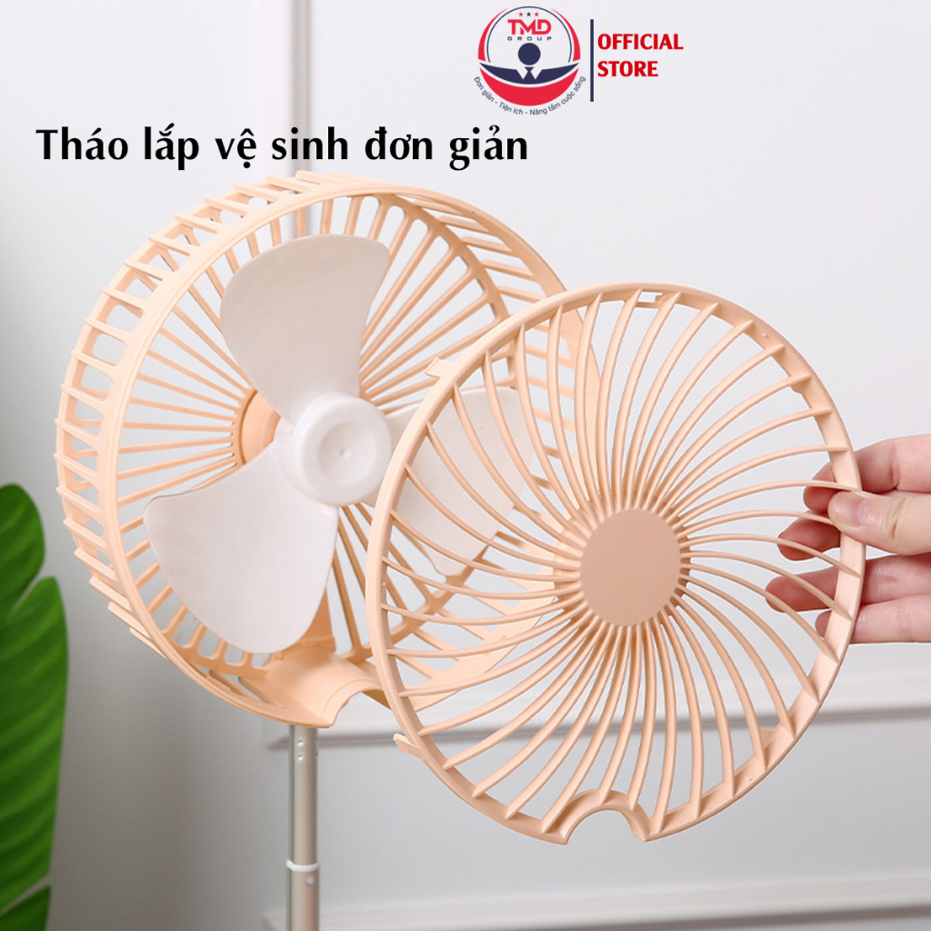 Quạt tích điện gấp gọn TMD GROUP - Điều khiển từ xa kiêm đèn ngủ, công suất lớn 25W, Pin trâu 7200mAh