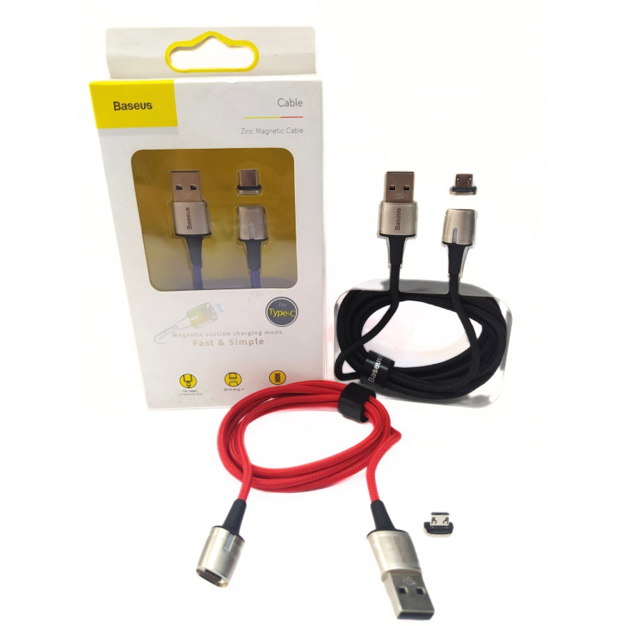 Cáp sạc Baseus nam châm ZinC Micro 1m, 2m cho điện điện thoại, máy tính bảng,...