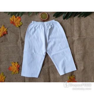 Bộ 10 quần dài sơ sinh Bossini màu trắng cho bé từ 3-17kg, quần chục.