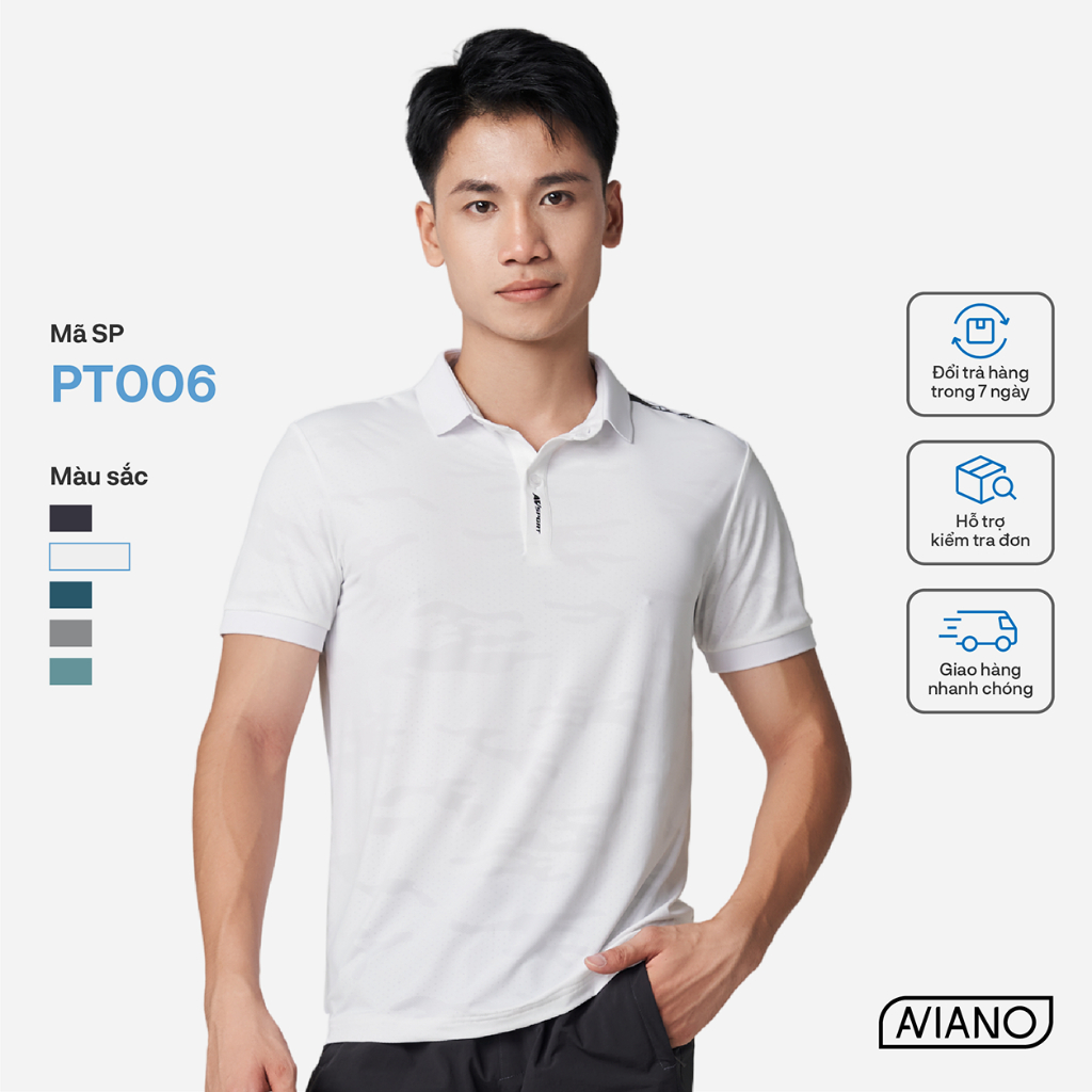 Áo Polo Thể Thao Nam Microfiber Dryfit Siêu Mát AVIANO, Áo Polo Nam Chất Liệu Thoáng Khí 5 Màu Basic