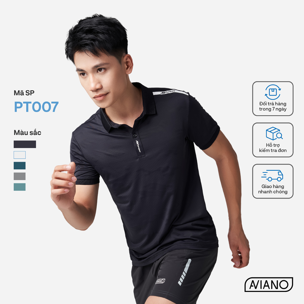 Áo Polo Thể Thao Nam Microfiber Dryfit Siêu Mát AVIANO, Áo Polo Nam Chất Liệu Thoáng Khí 5 Màu Basic