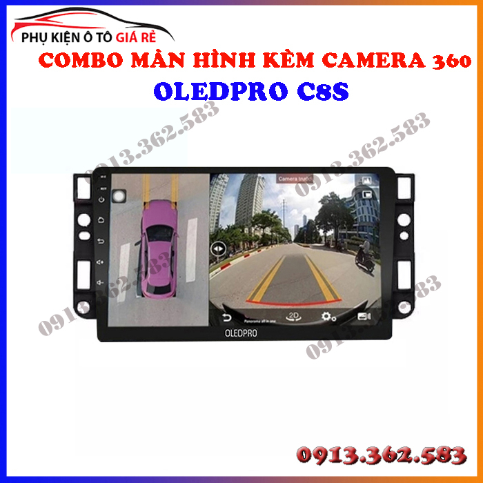 Combo màn hình liền camera 360 OLED C8S cho xe CHEVROLET CAPTIVA - phụ kiện ô tô, camera hành trình cho ô tô, phụ kiện n