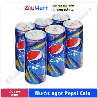Nước ngọt Pepsi cola (lốc 6 lon) loại 320ml