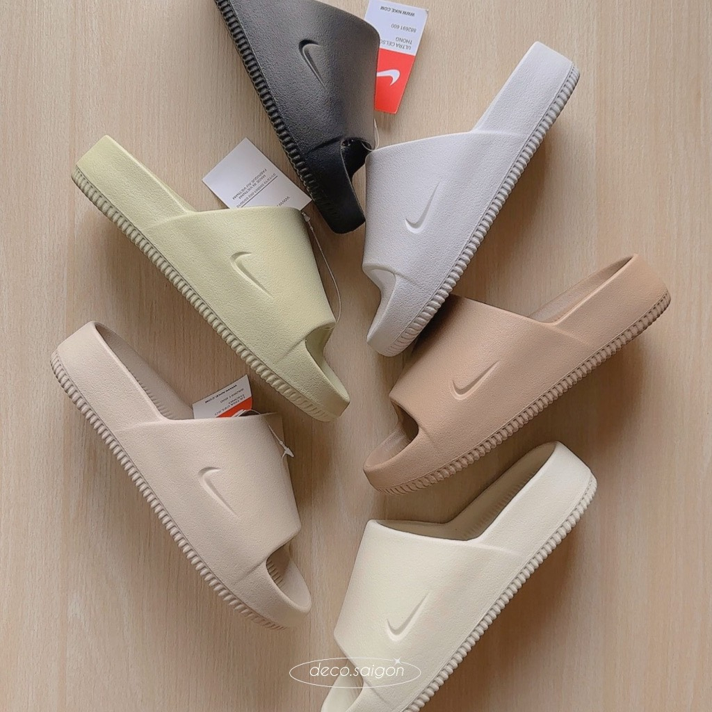 Dép Bánh Mì _N.ike Calm Slide Vân Nhám Siêu Nhẹ, Dép Quai Ngang Nam Nữ Hàng Cao Cấp