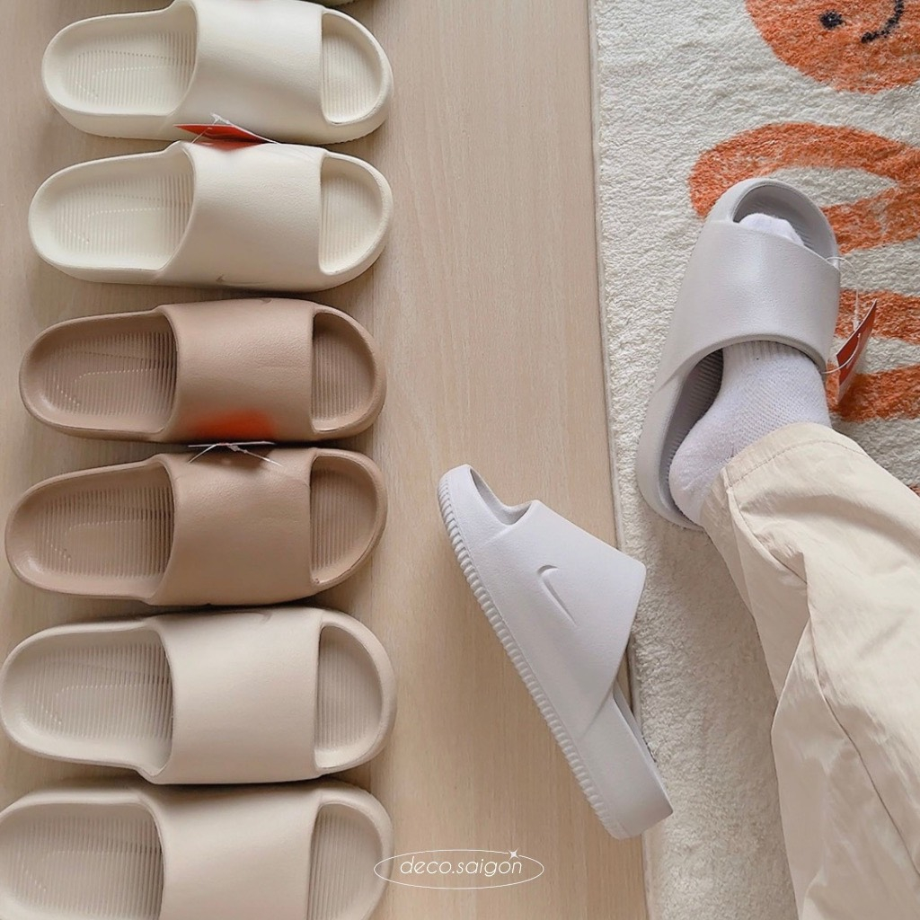 Dép Bánh Mì _N.ike Calm Slide Vân Nhám Siêu Nhẹ, Dép Quai Ngang Nam Nữ Hàng Cao Cấp