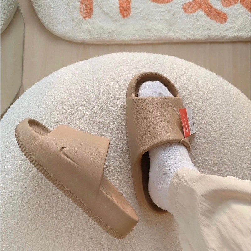 Dép Bánh Mì _N.ike Calm Slide Vân Nhám Siêu Nhẹ, Dép Quai Ngang Nam Nữ Hàng Cao Cấp