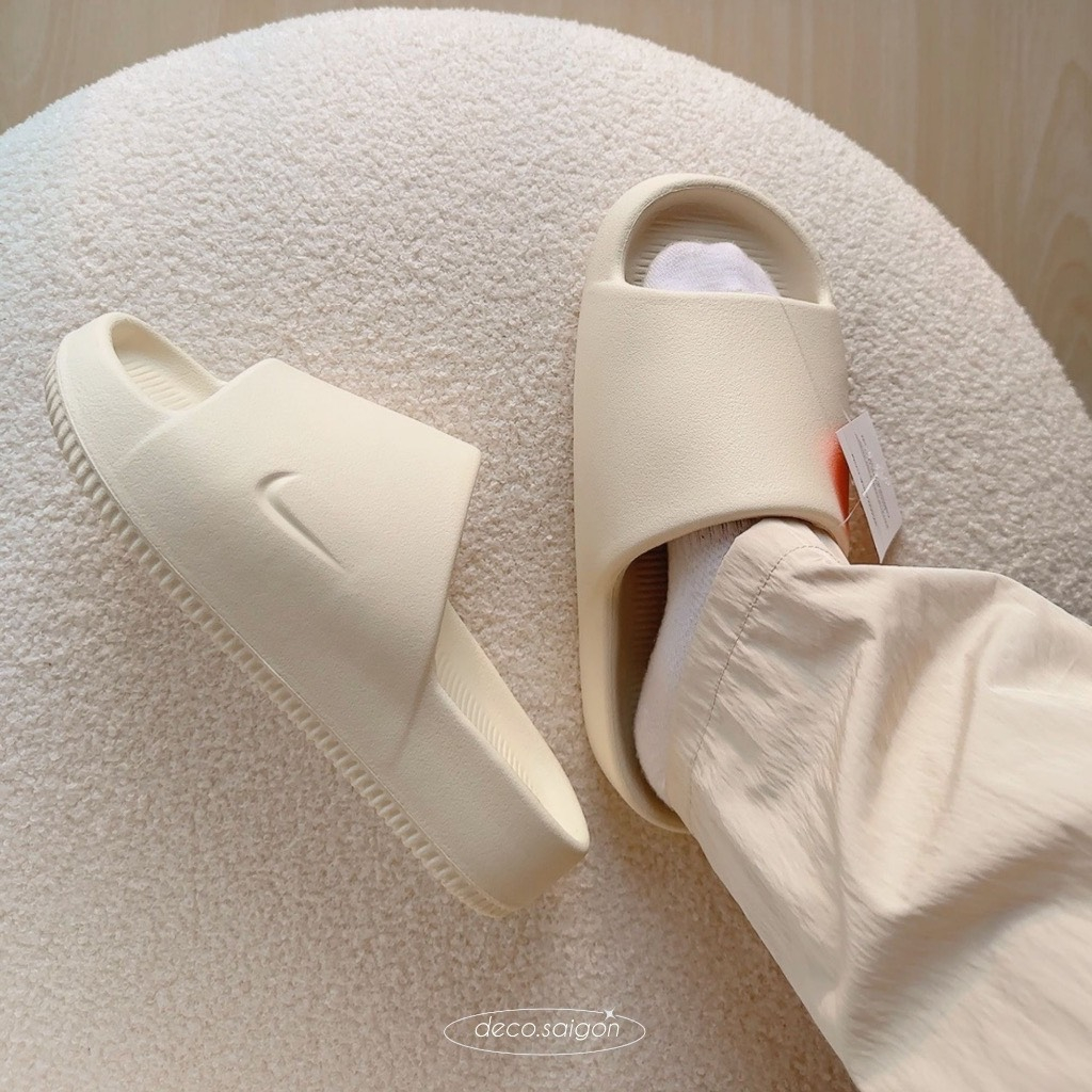 Dép Bánh Mì _N.ike Calm Slide Vân Nhám Siêu Nhẹ, Dép Quai Ngang Nam Nữ Hàng Cao Cấp