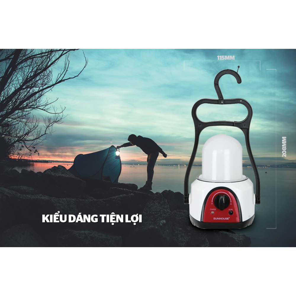 Đèn tích điện đa năng 360 Sunhouse SHE-6848LA