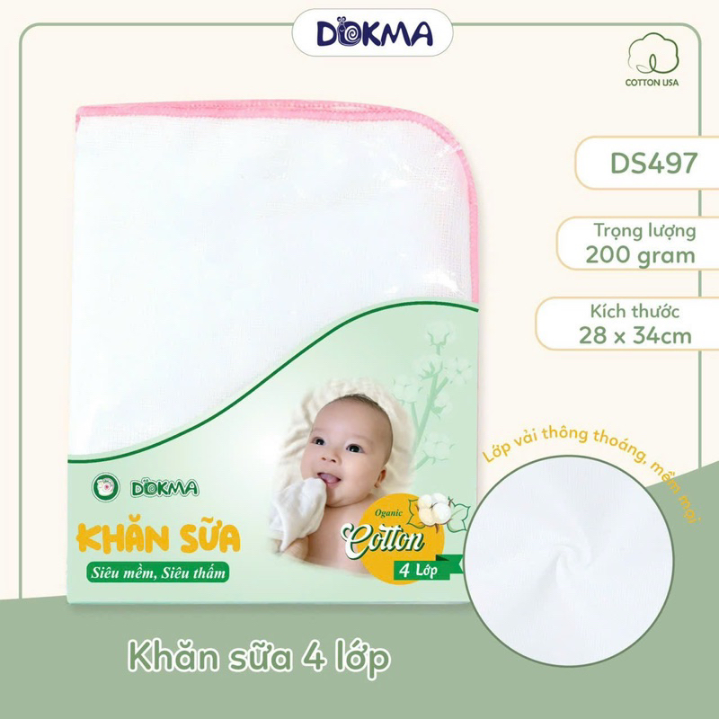 KHĂN XÔ SỮA Dokma 2-3-4 lớp (set 10 chiếc)