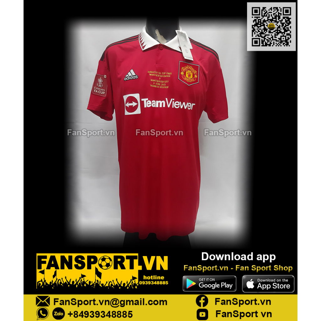 Áo đấu bóng đá Manchester United FA Cup Final 2023 2022 shirt jersey H13881 chính hãng adidas size S M L