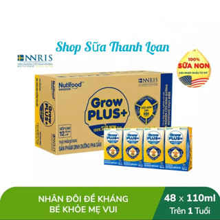 Combo 2 thùng 96 hộp sữa bột pha sẵn nutifood growplus+ sữa non 110ml.