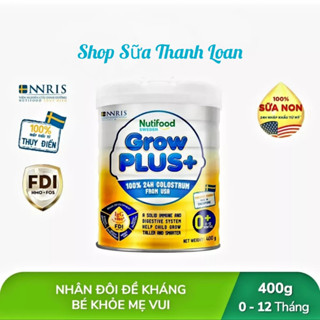 [HSD T11-2026] Sữa Bột Vàng Nutifood GROW PLUS 0+ 400g [Sữa Non].
