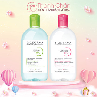 Nước tẩy trang Bioderma H2O 100ml-500ml, cho da dầu mụn, nhạy cảm