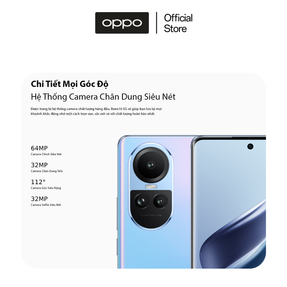 Điện Thoại OPPO RENO10 5G (8GB/256GB) - Hàng Chính Hãng