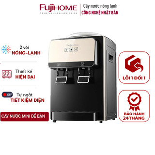 Cây nước nóng lạnh để bàn mini Nhập Khẩu Fujihome WD03E, máy nước uống nóng lạnh 2 vòi tiết kiệm điện chính hãng