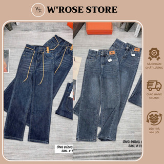 Quần bò jean ống đứng nữ co giãn 4 chiều jeans cạp cao Hottrend 2023